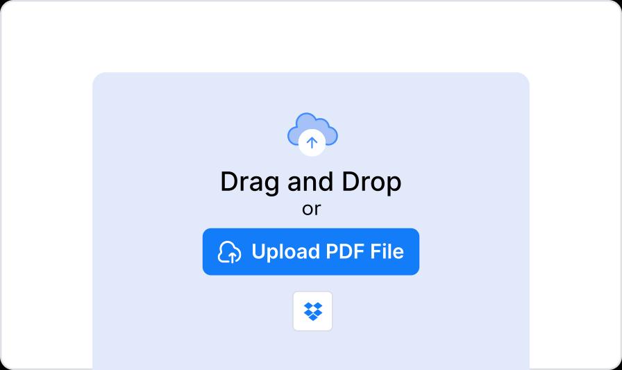 Screenshot of upload button the user can use to upload a PDF file.