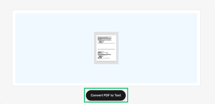 Screenshot of step 2 of using PDF to Text showing the user to click the “Convert PDF to Text” button.