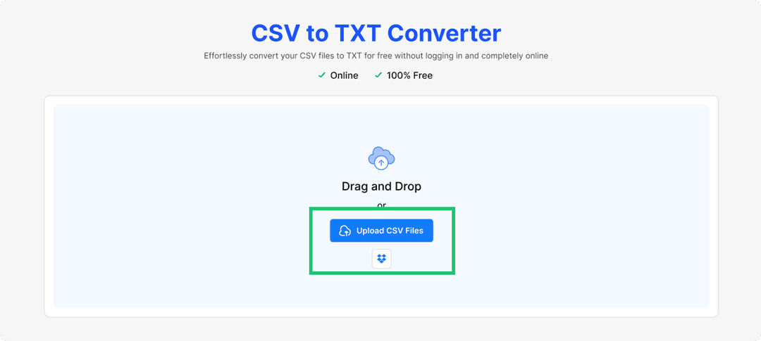 Upload your CSV files