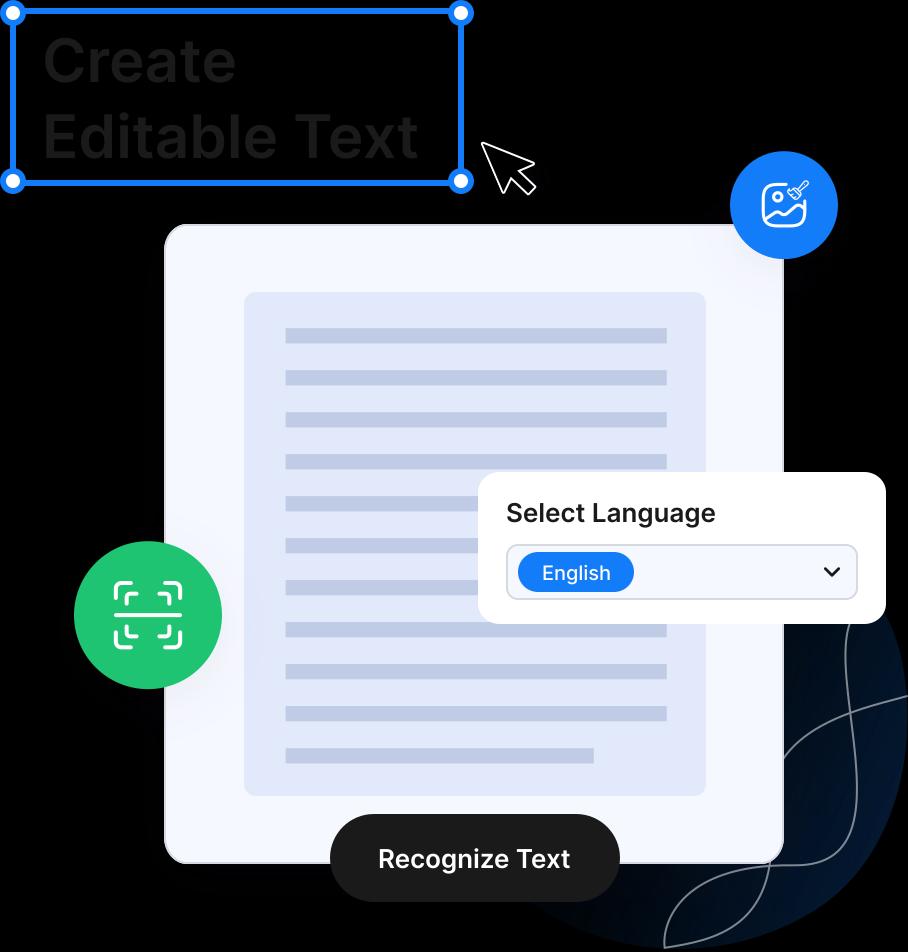 Illustration depicting running OCR on a PDF file.
